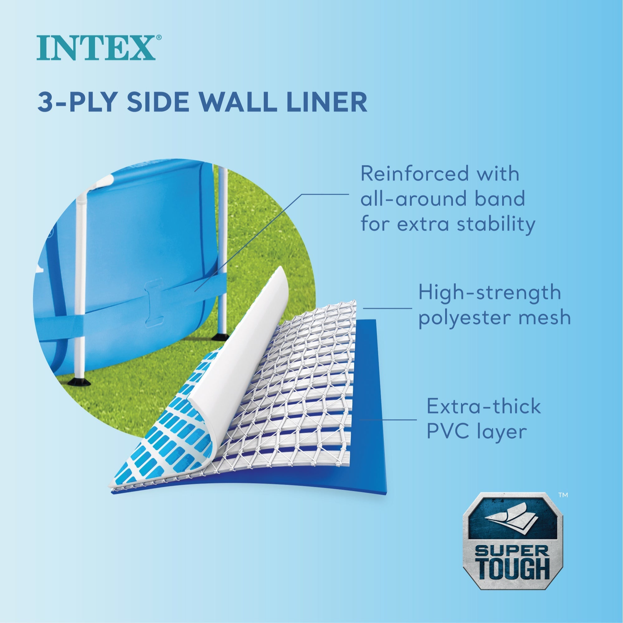 Intex 12ft Metal Frame Above Ground Pool 30in with Filter Cover & Maintenance Kit - Image 4