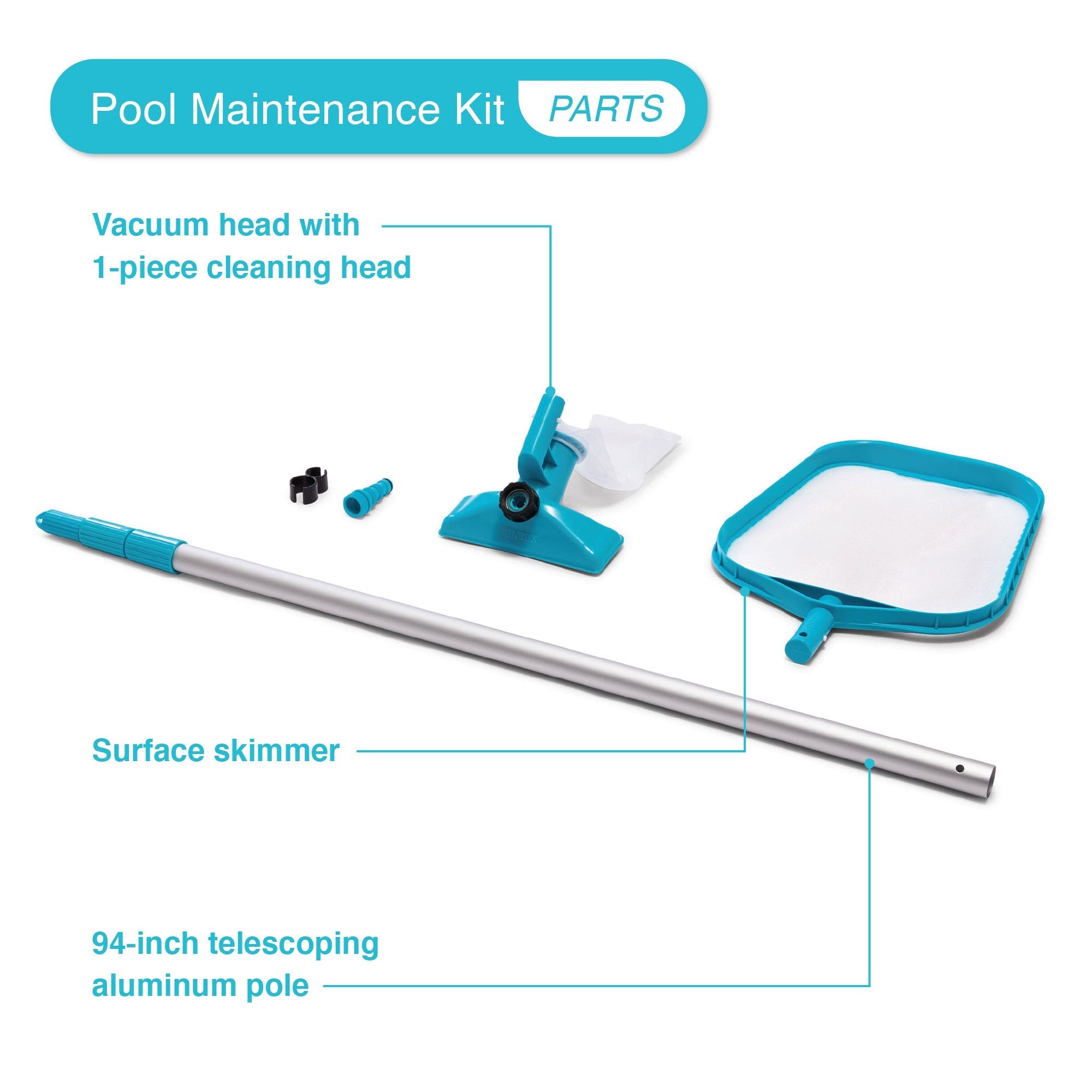 Intex 12ft Metal Frame Above Ground Pool 30in with Filter Cover & Maintenance Kit - Image 5