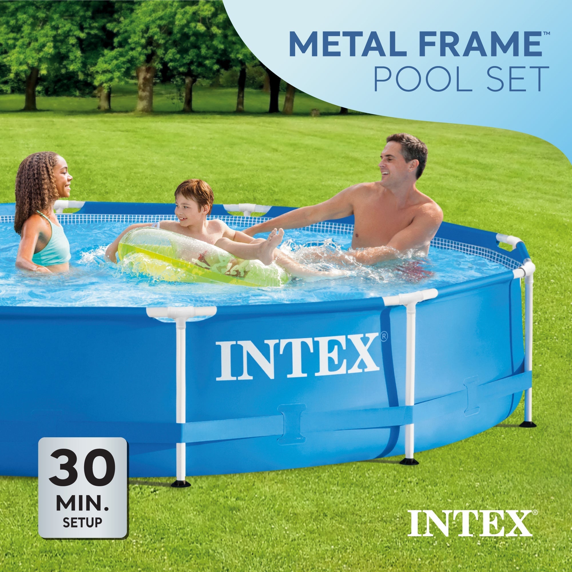 Intex 12ft Metal Frame Above Ground Pool with Filter & Accessories - Image 3