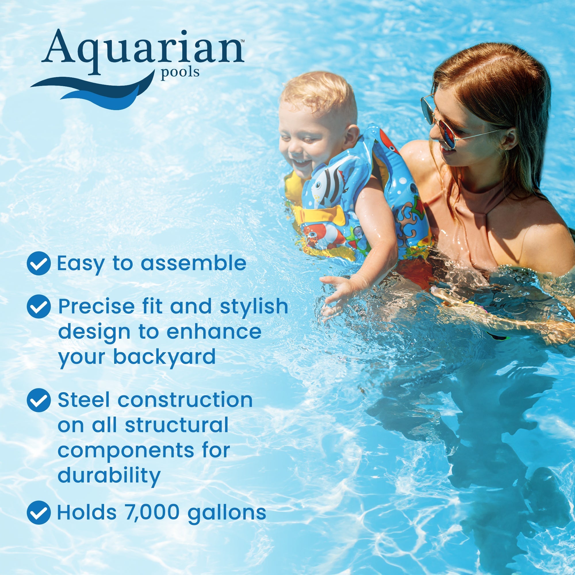 Aquarian Phoenix 21ft Round Steel Frame Above Ground Pool Kit 52in with Pump - Image 3