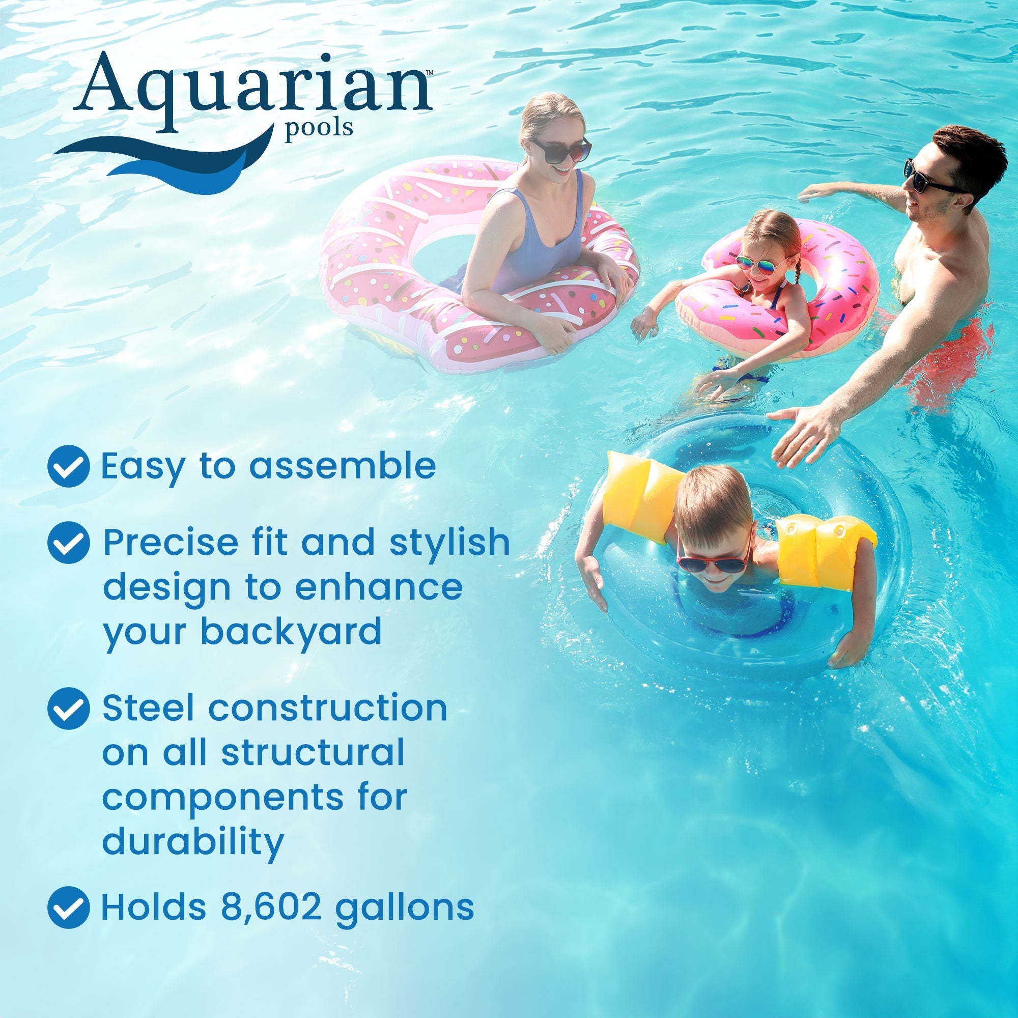Aquarian Phoenix 18ft Round Above Ground Pool 52in with Pump Ladder & Hardware - Image 3