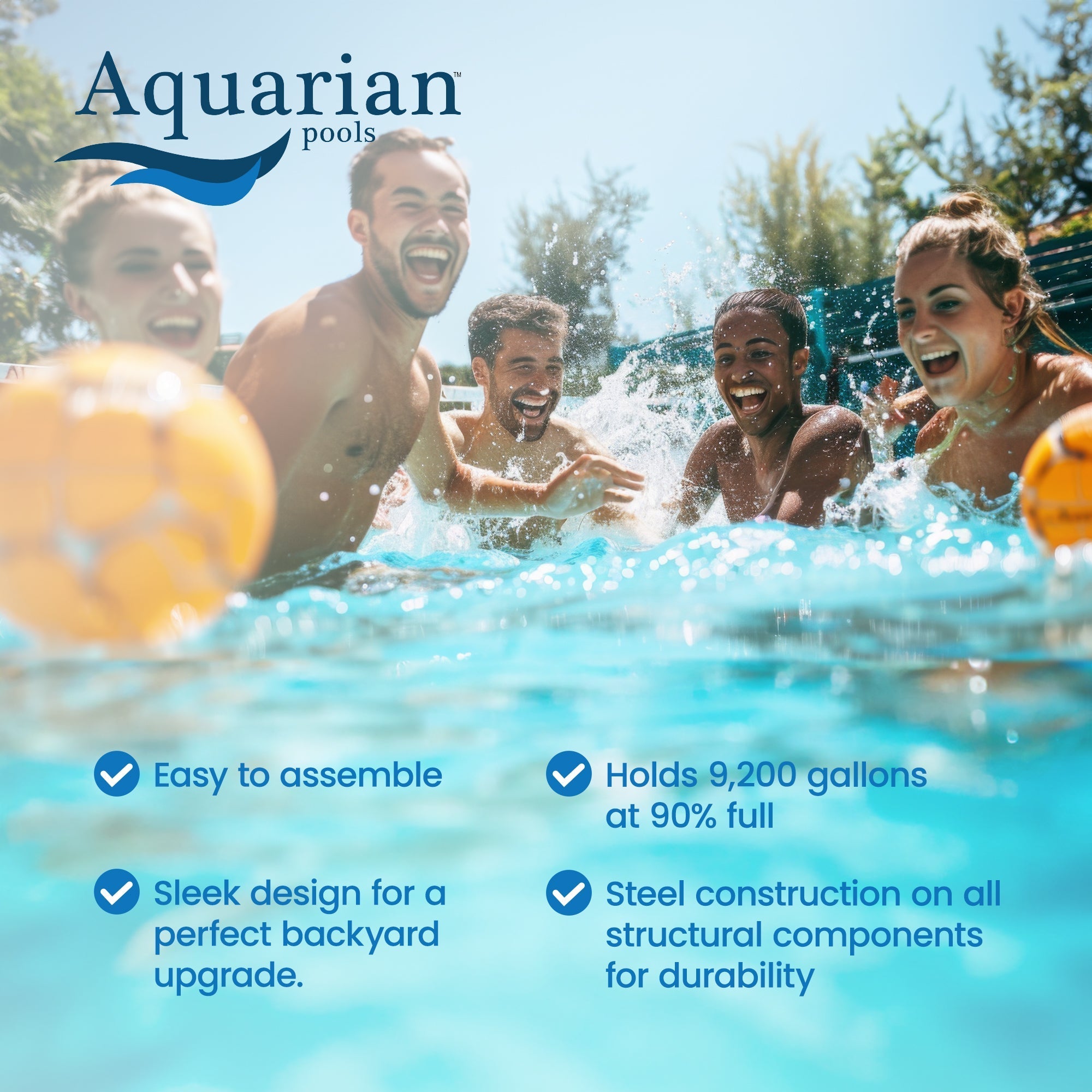 Aquarian Venetian 24ft Round Above Ground Swimming Pool 52in with Liner & Skimmer - Image 3