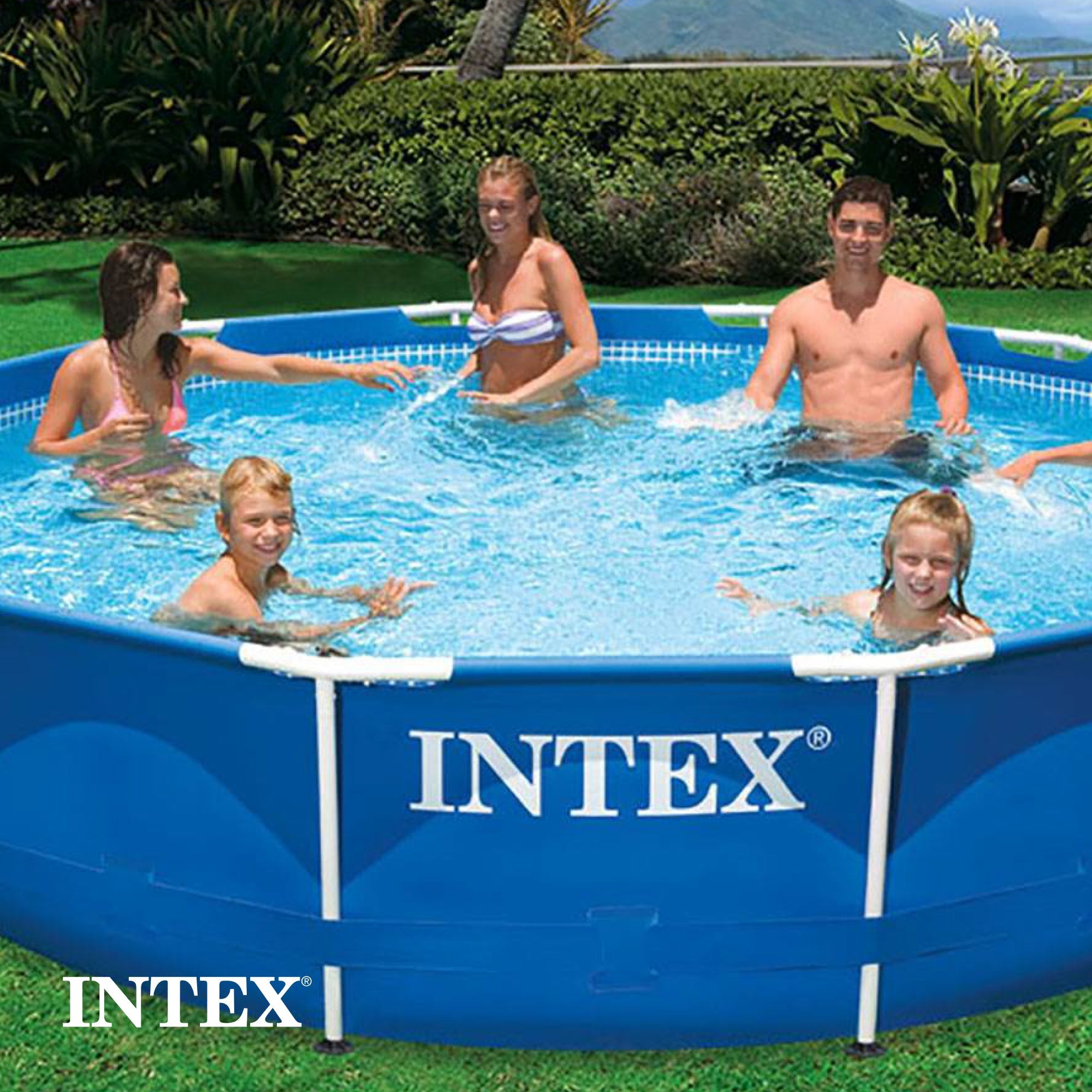 Intex 12ft Metal Frame Above Ground Pool 30in with Filter & Cover - Image 9