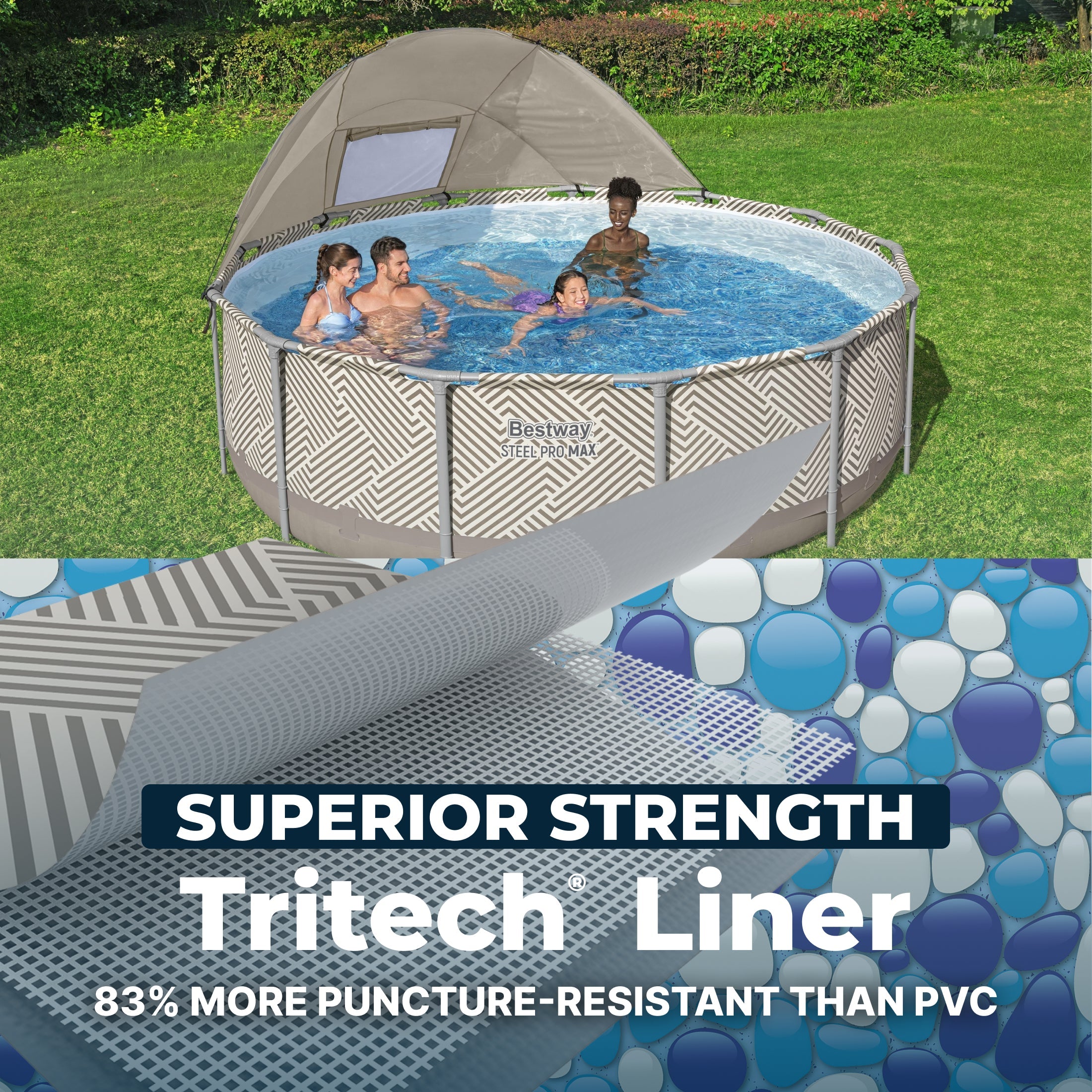 Bestway Steel Pro MAX 13ft Round Above Ground Pool Set 42in with Canopy - Image 5
