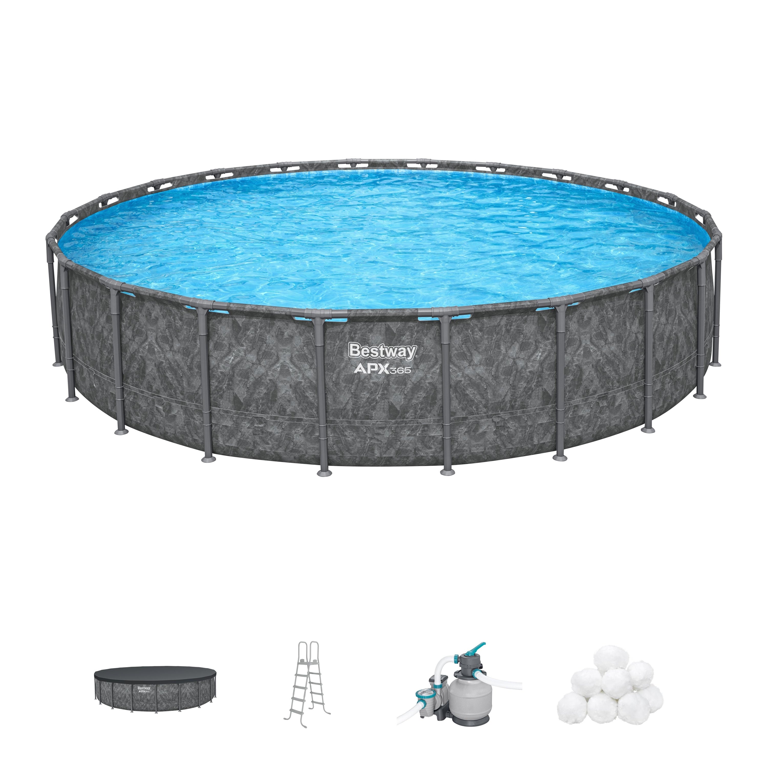 Bestway APX 365 22ft Round Above Ground Pool Set 52in Deep - Image 4