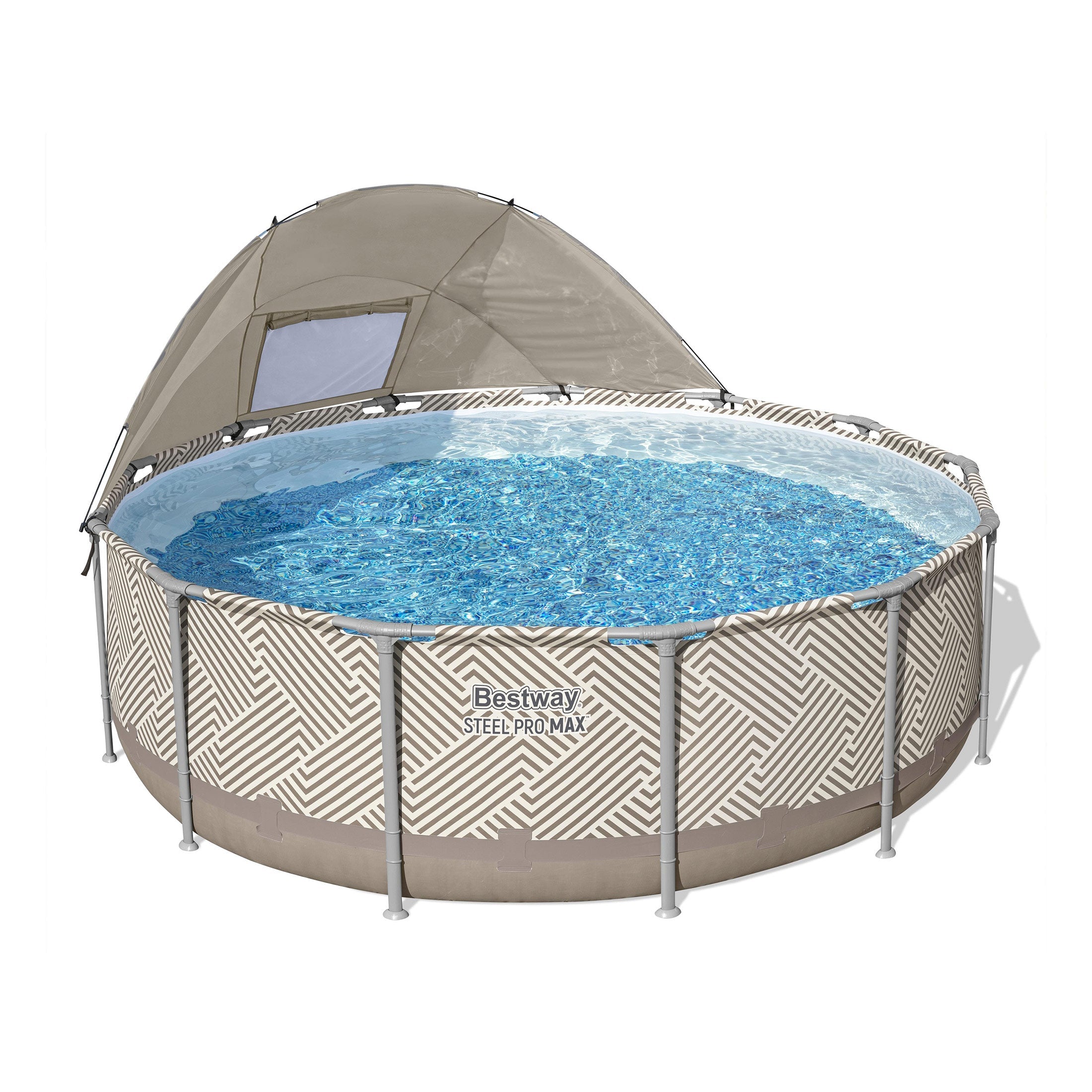Bestway Steel Pro MAX 13' x 42" Round Above Ground Pool Set with Canopy