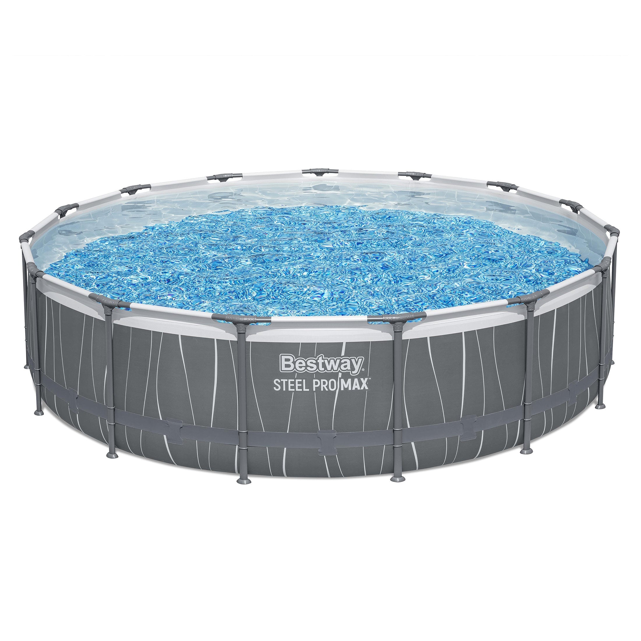 Bestway Steel Pro MAX 15' x 42" Round Above Ground Pool Set with LED Light