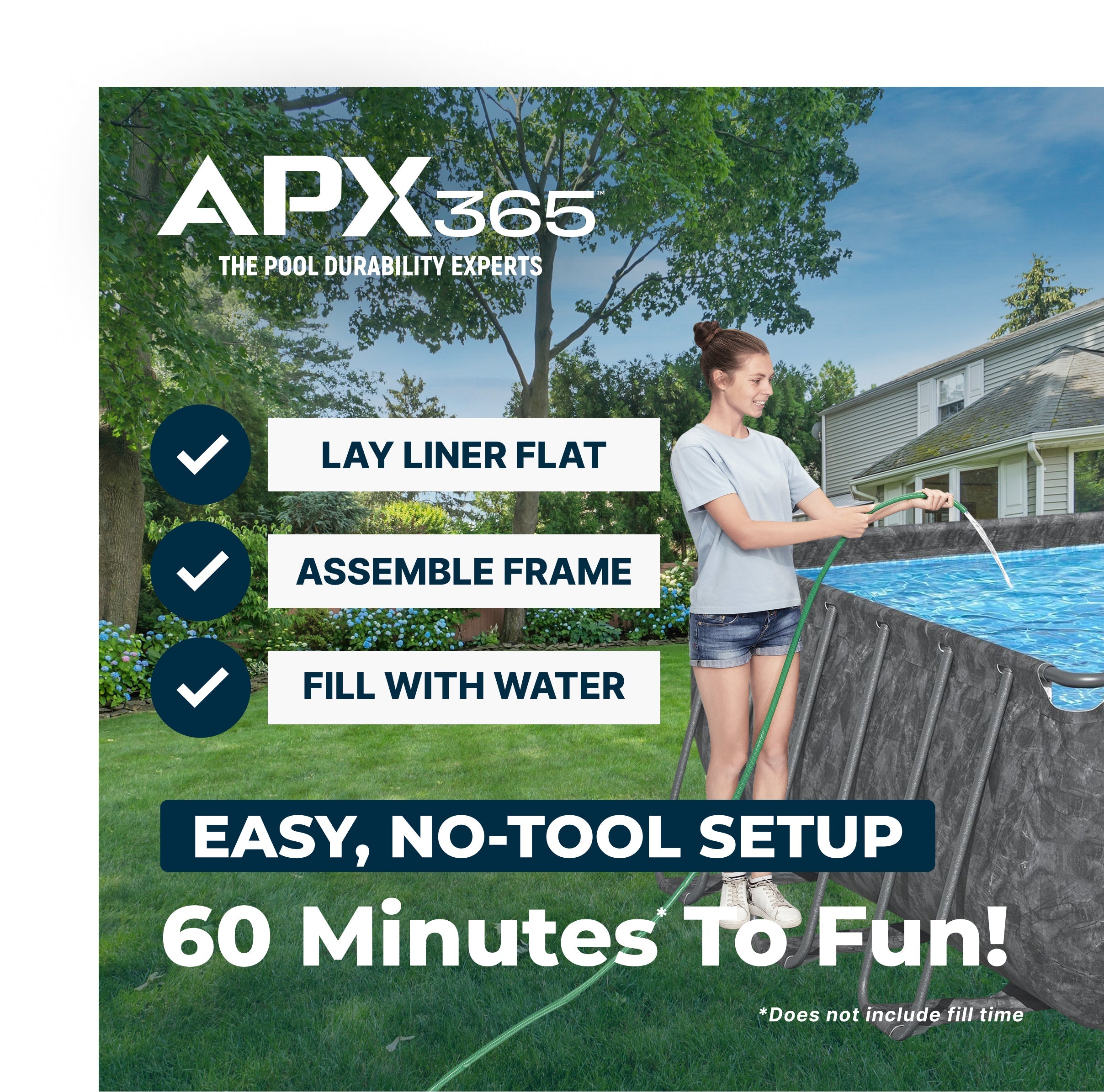 Bestway APX 365 24ft x 12ft Rectangle Above Ground Pool Set 52in Deep - Image 5