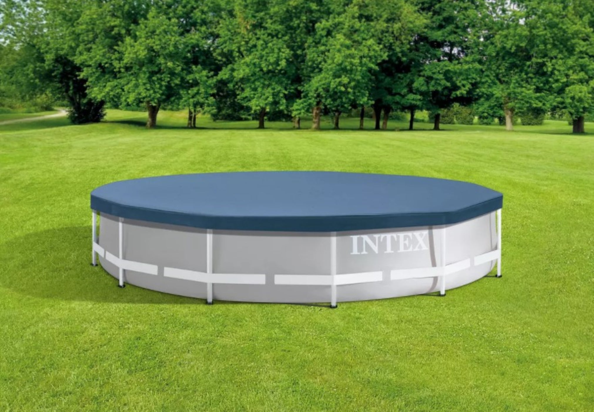 Intex 12ft Round Metal Frame Above Ground Pool Debris Cover - Image 6