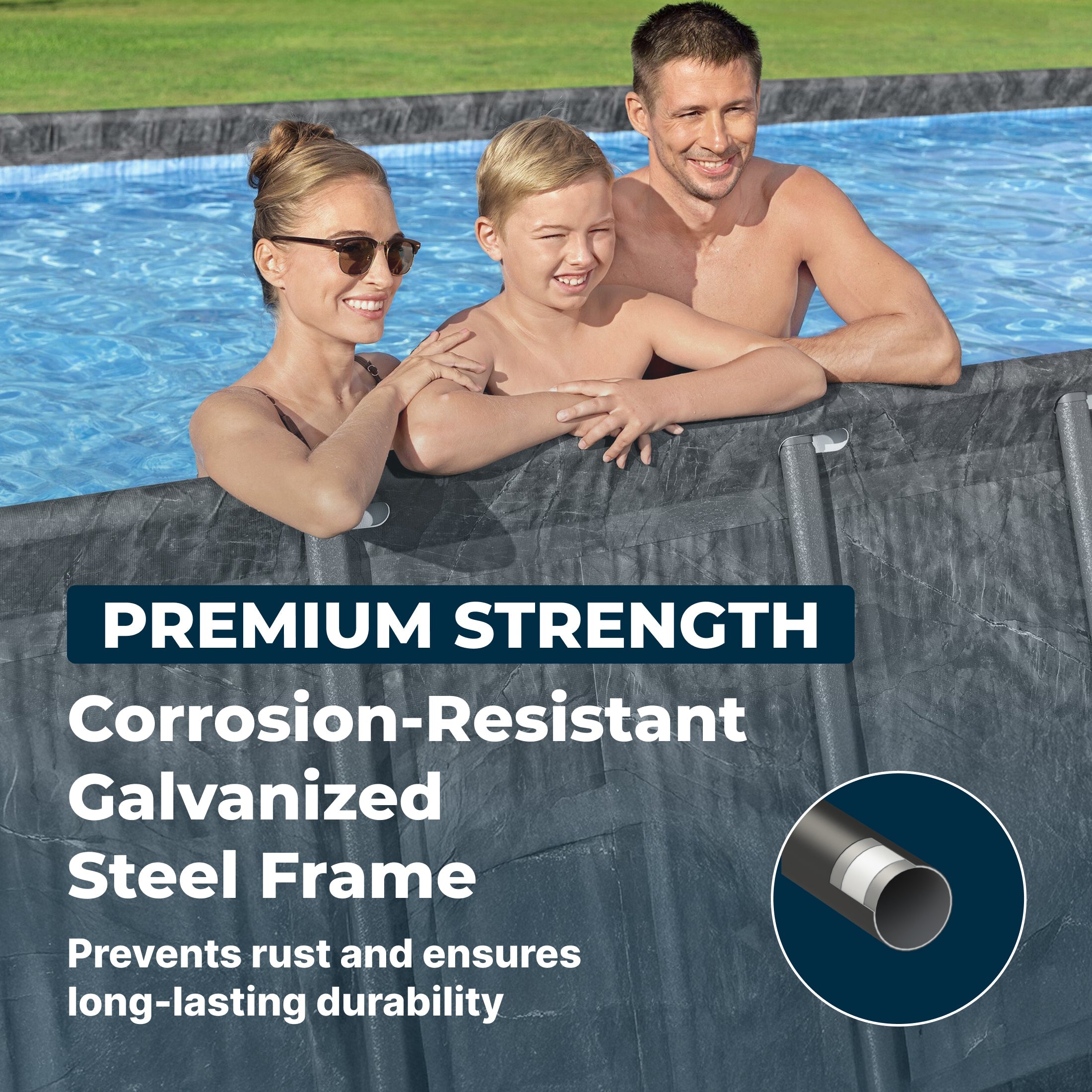 Bestway APX 365 24ft x 12ft Rectangle Above Ground Pool Set 52in Deep - Image 8