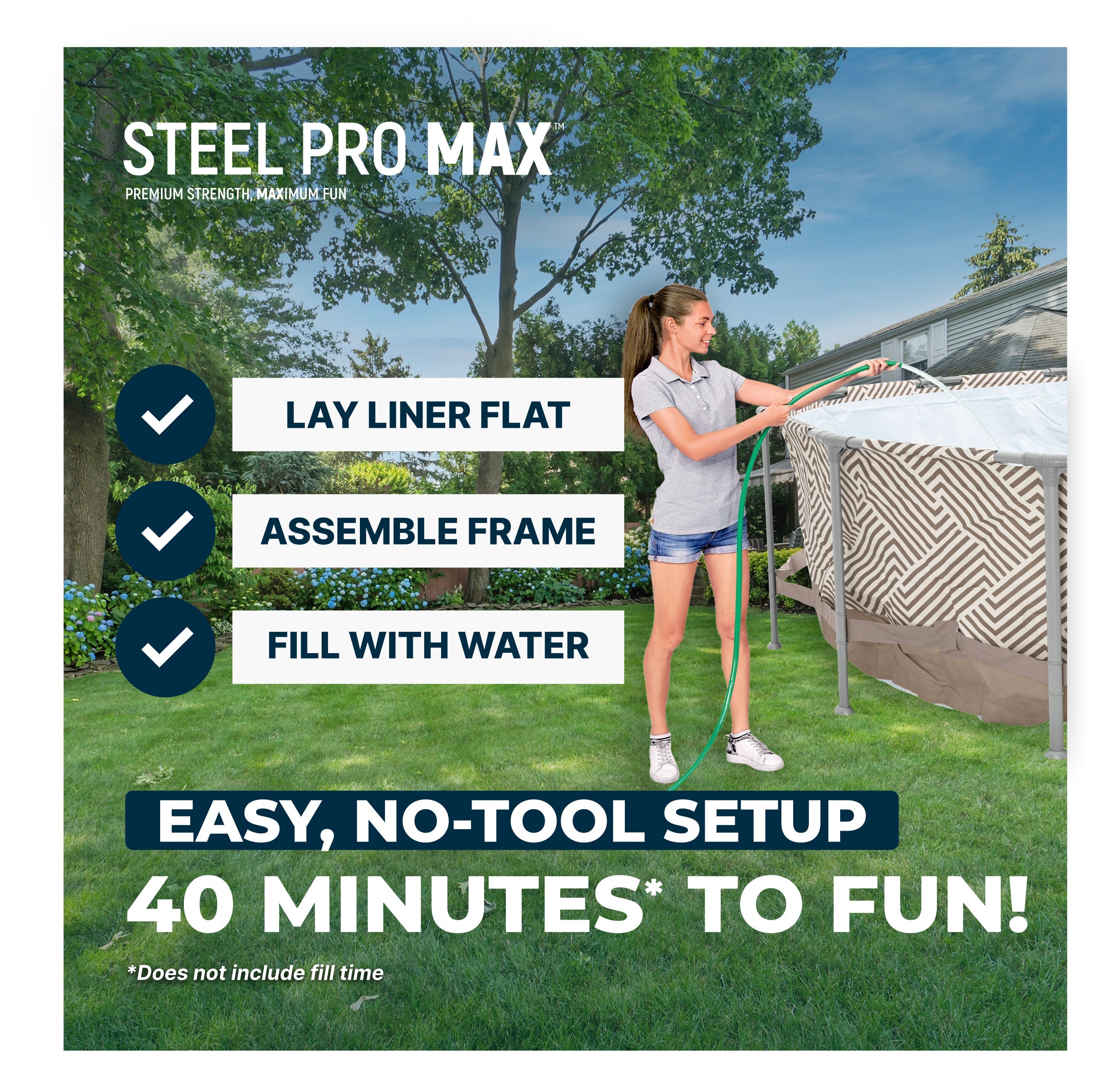 Bestway Steel Pro MAX 13ft Round Above Ground Pool Set 42in with Canopy - Image 4