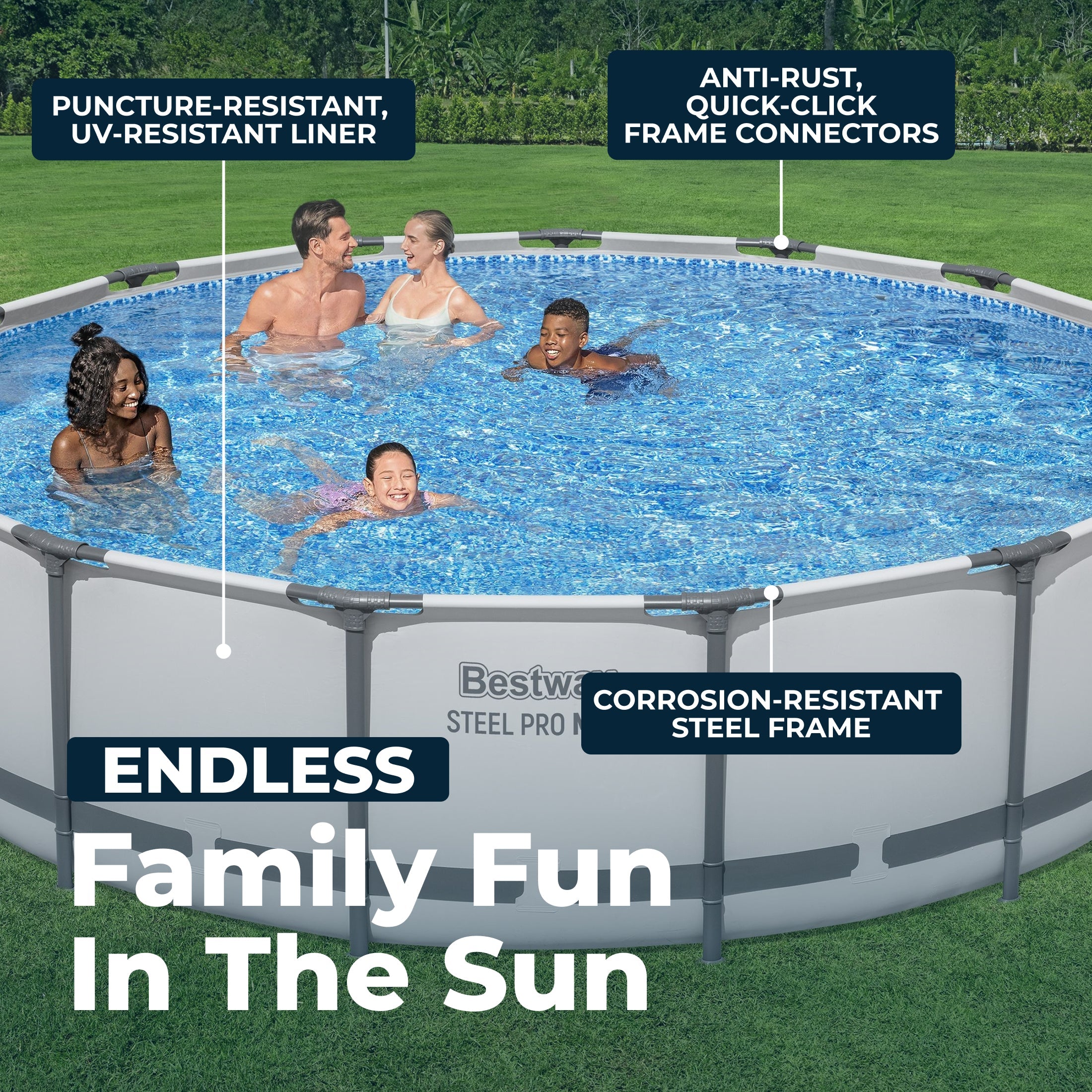 Bestway Steel Pro MAX 15ft Round Above Ground Pool Set 42in Deep - Image 8